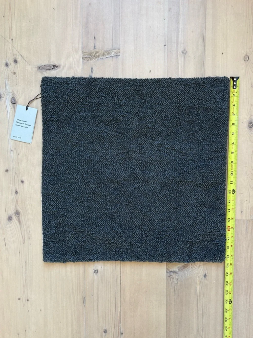 West Elm Cozy Boucle Pillow Cover - Graphite - 20”x20”